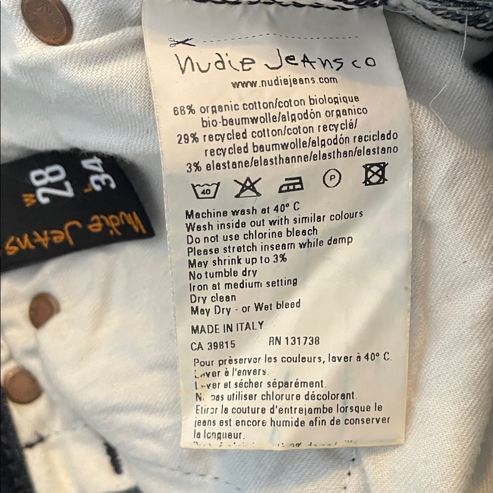 Nudie Jeans Sz 28 Deep Indigo Skinny Jeans - Picture 3 of 11